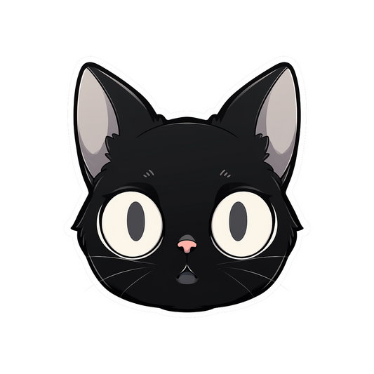 black cat with big ears sticker