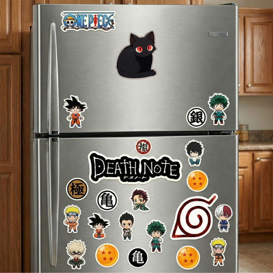 black cat with red eyes cartoon sticker