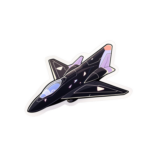 black fighter jet art sticker