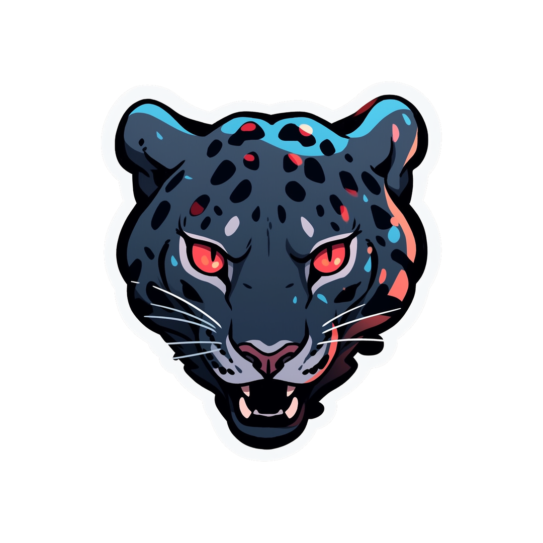 black jaguar head sticker