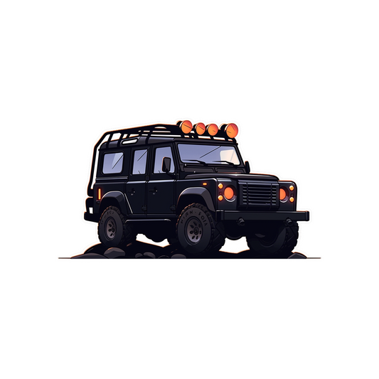 black land rover defender sticker