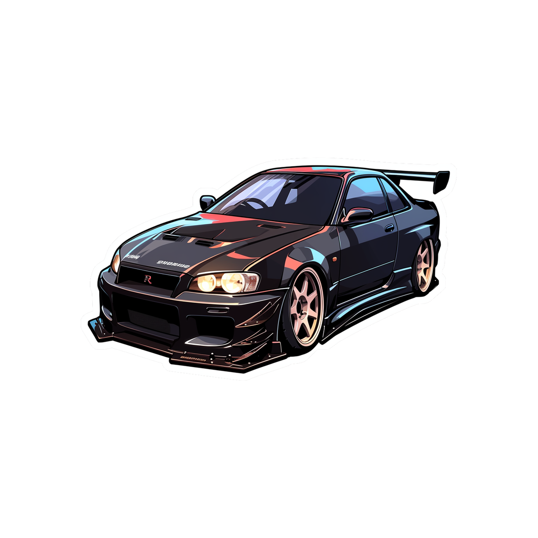 black nissan skyline gtr sticker