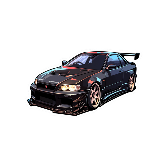black nissan skyline gtr sticker