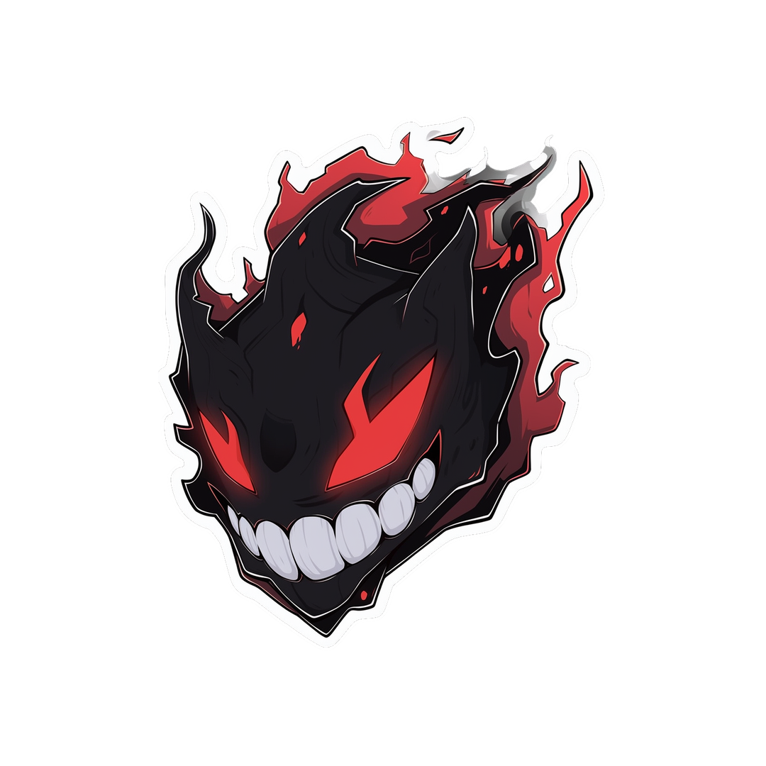 black red ghost halloween sticker
