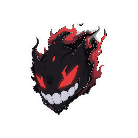 black red ghost halloween sticker