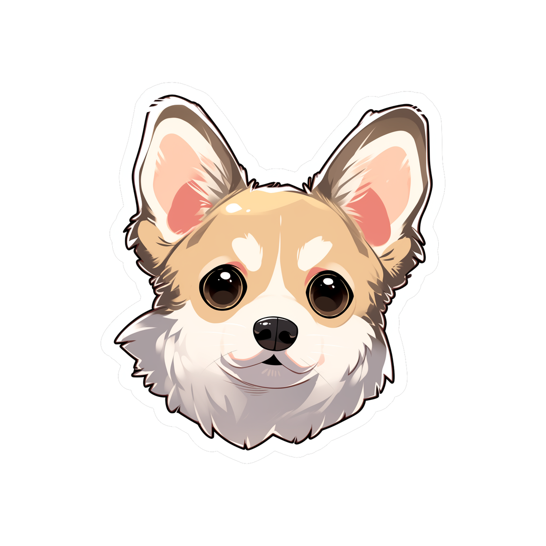 blond chihuahua dog head sticker