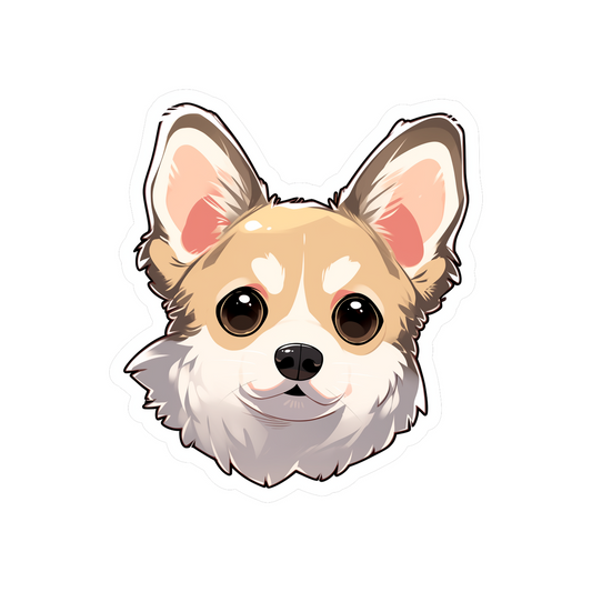 blond chihuahua dog head sticker