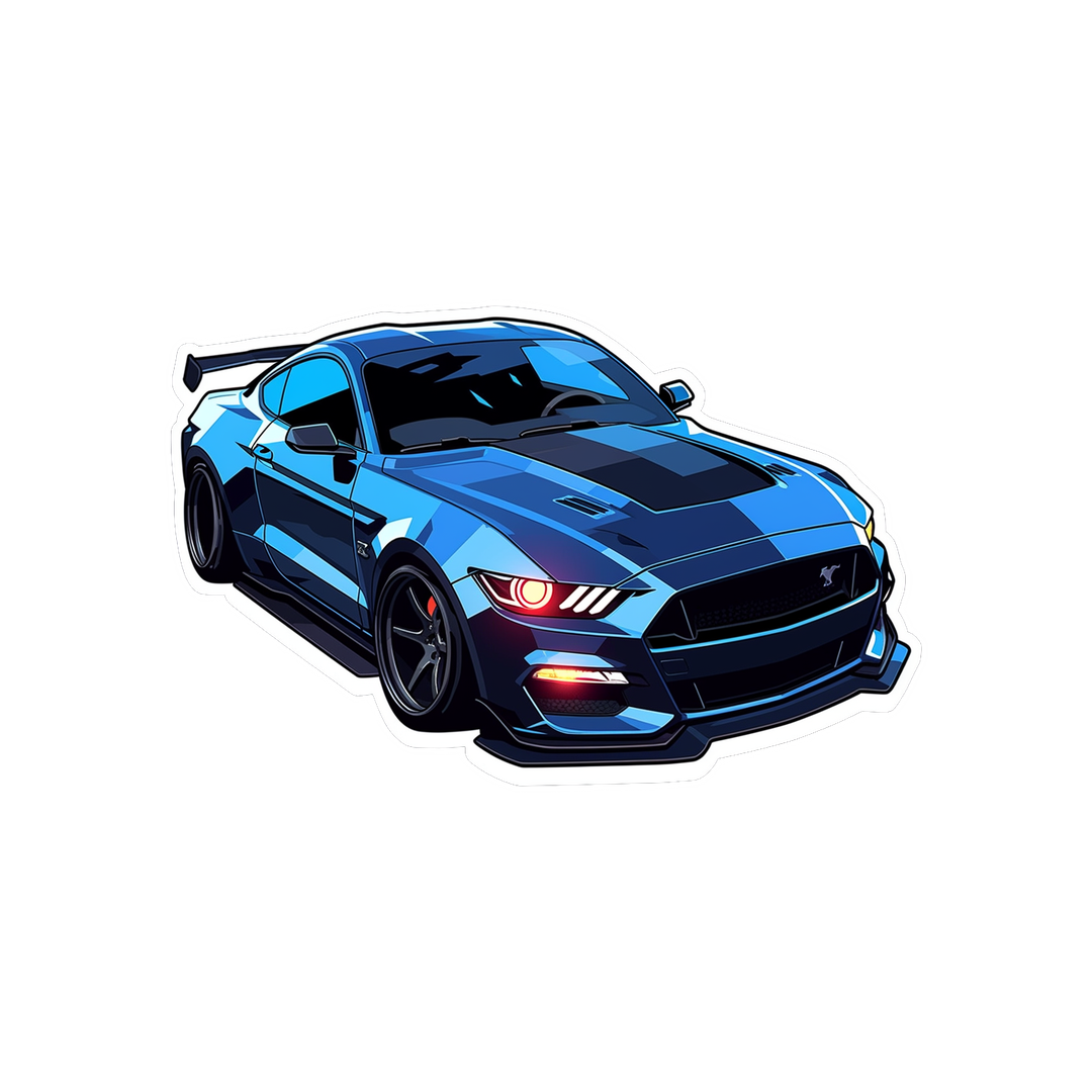 blue ford mustang sticker