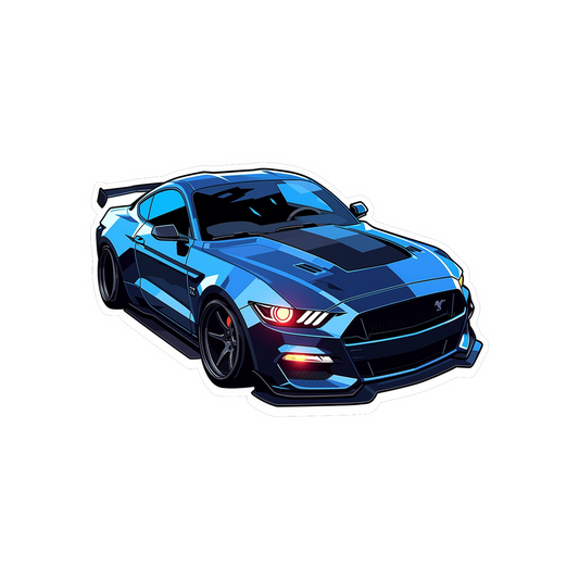blue ford mustang sticker