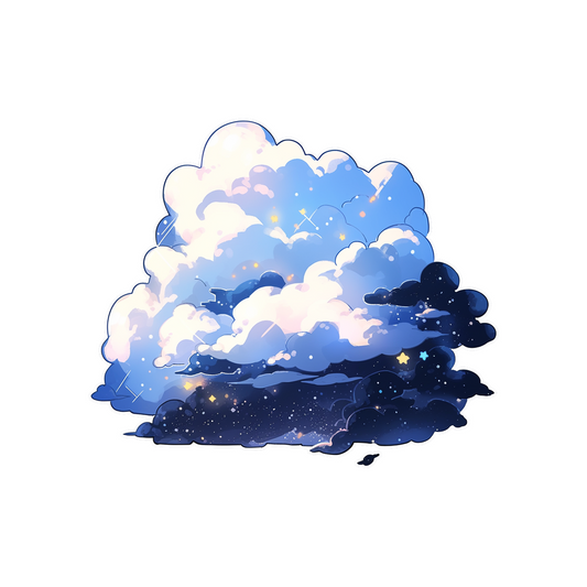 blue midnight clouds aesthetic sticker
