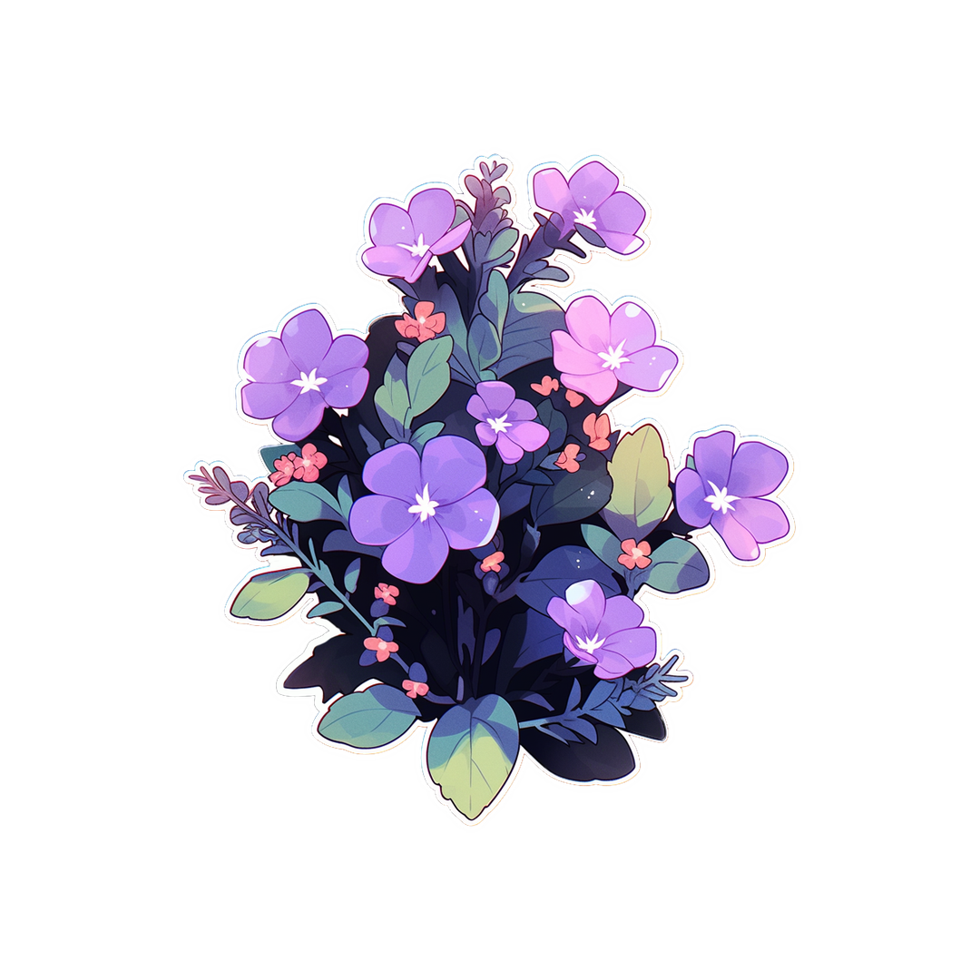 bouquet with purple flowers sticker