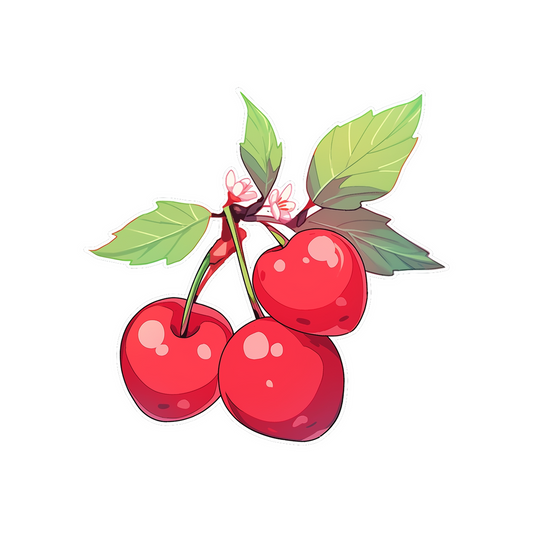branch with three cherries sticker