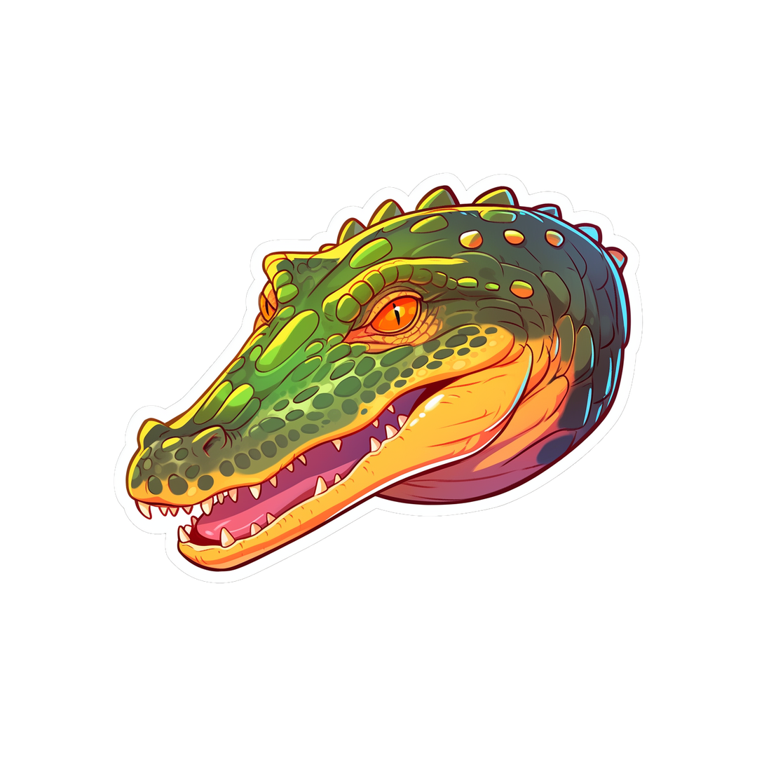 bright crocodile head sticker