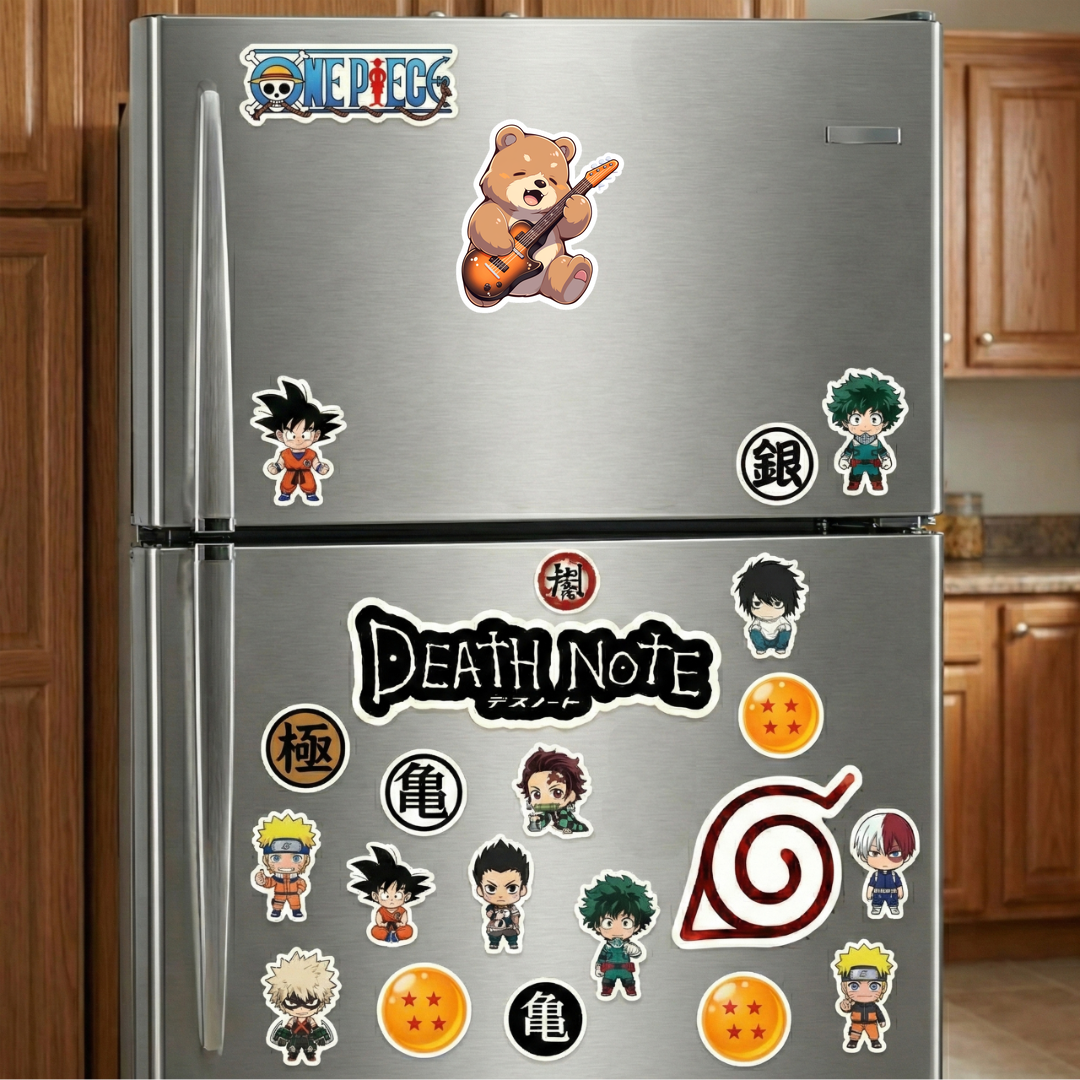 brown bear playing guitar sticker