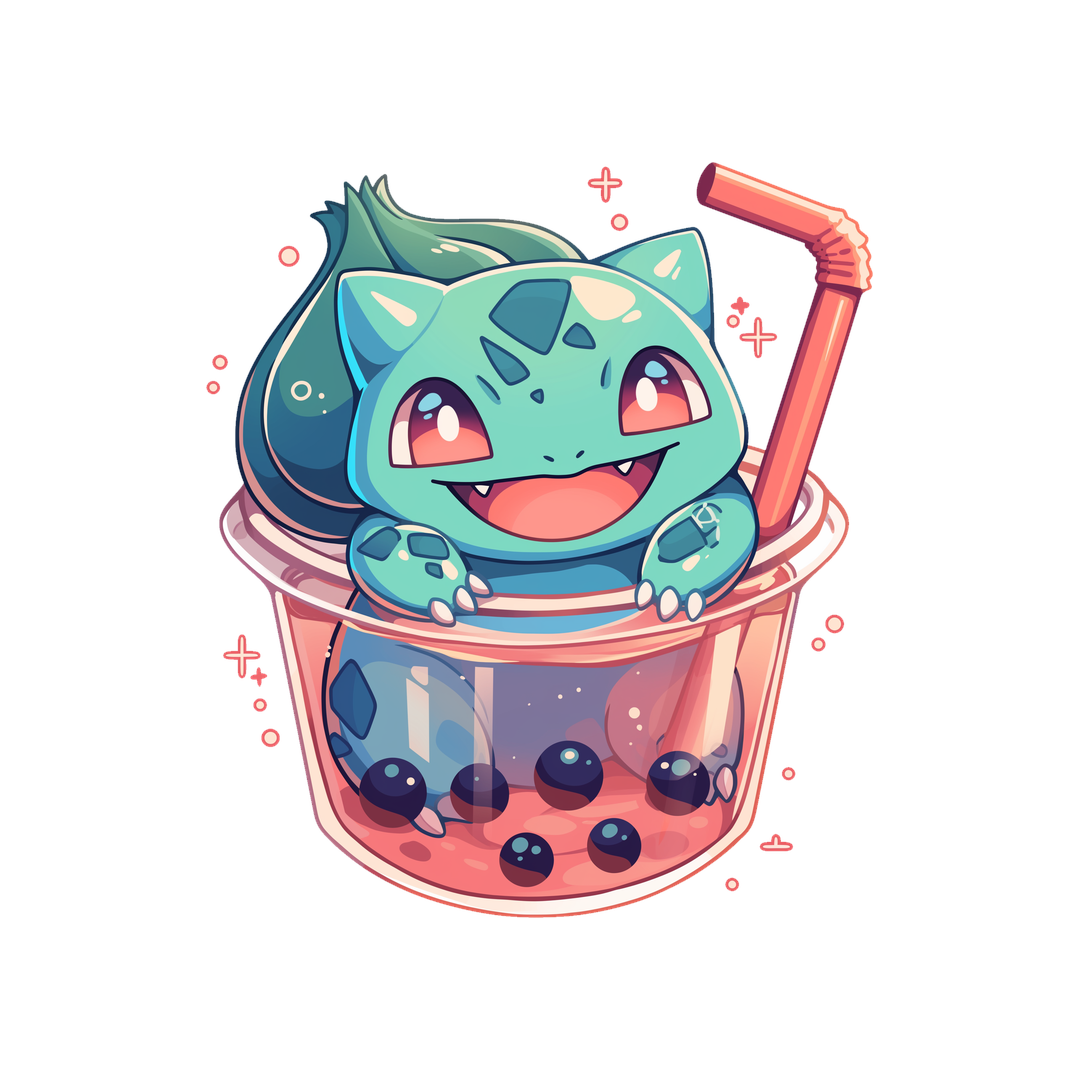 bulbasaur boba tea cute sticker