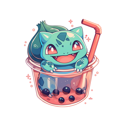 bulbasaur boba tea cute sticker