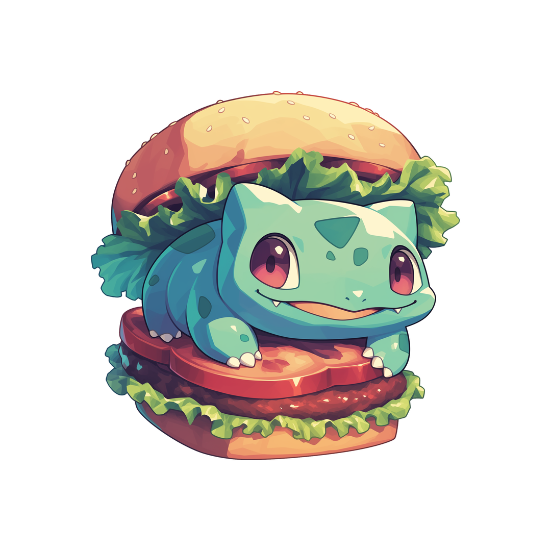bulbasaur burger funny sticker