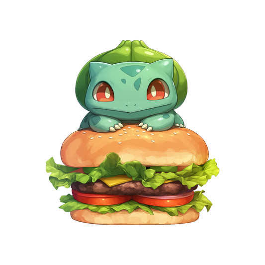 bulbasaur burger pokemon sticker