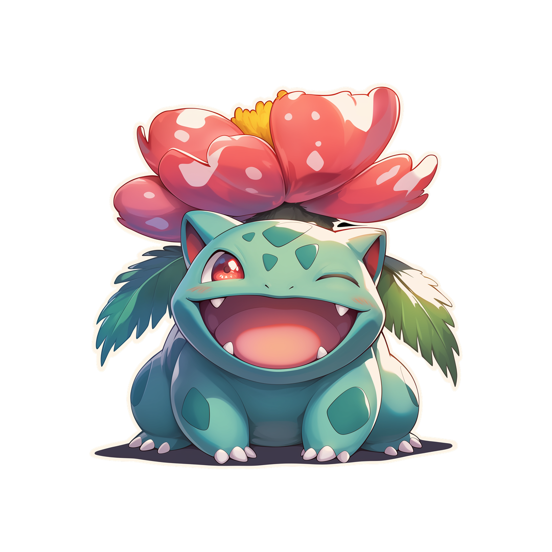 bulbasaur flower pokemon sticker