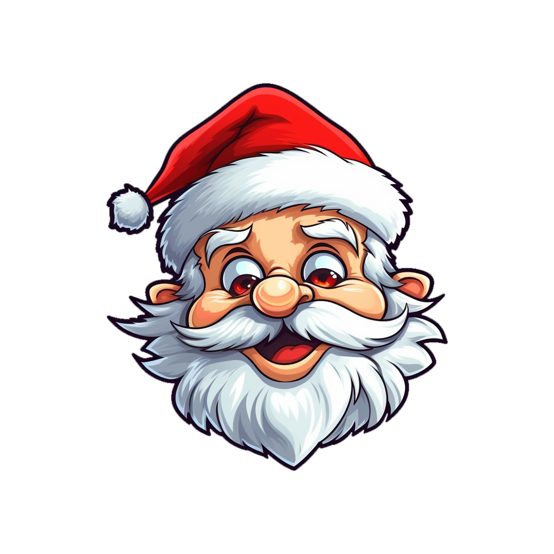 cartoon friendly santa head sticker