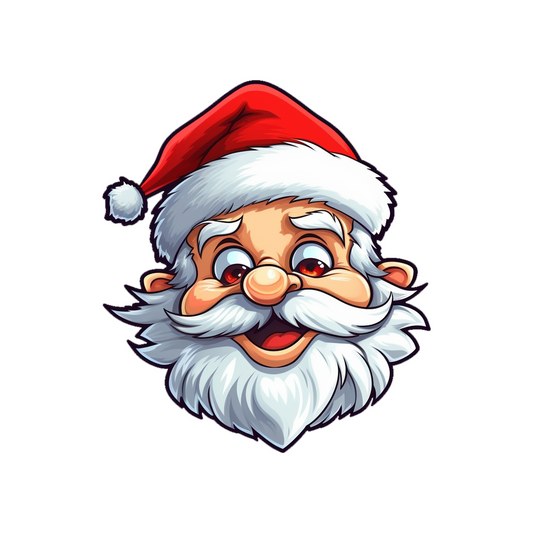 cartoon friendly santa head sticker