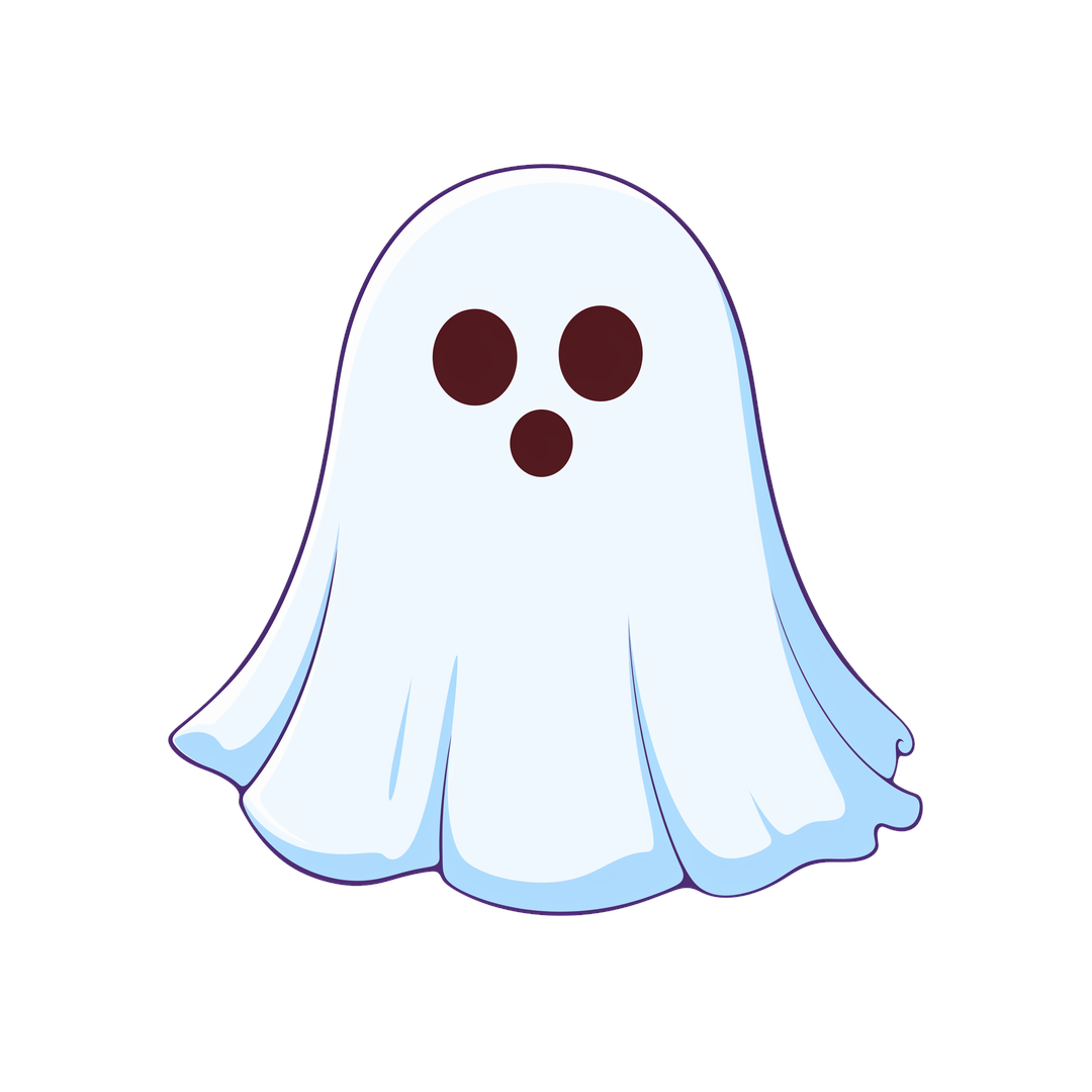 cartoon ghost minimalist sticker