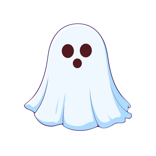 cartoon ghost minimalist sticker