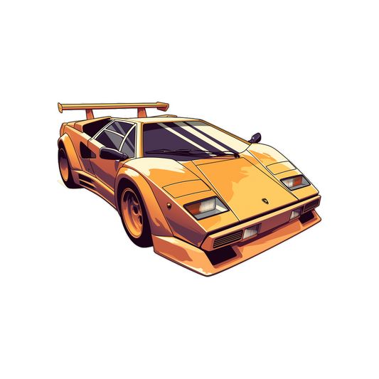 cartoon lamborghini countach sticker