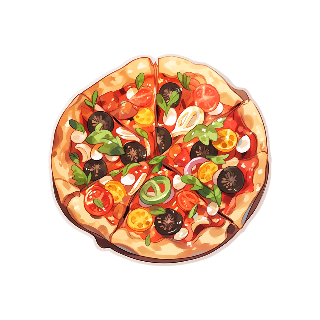 cartoon pizza sticker