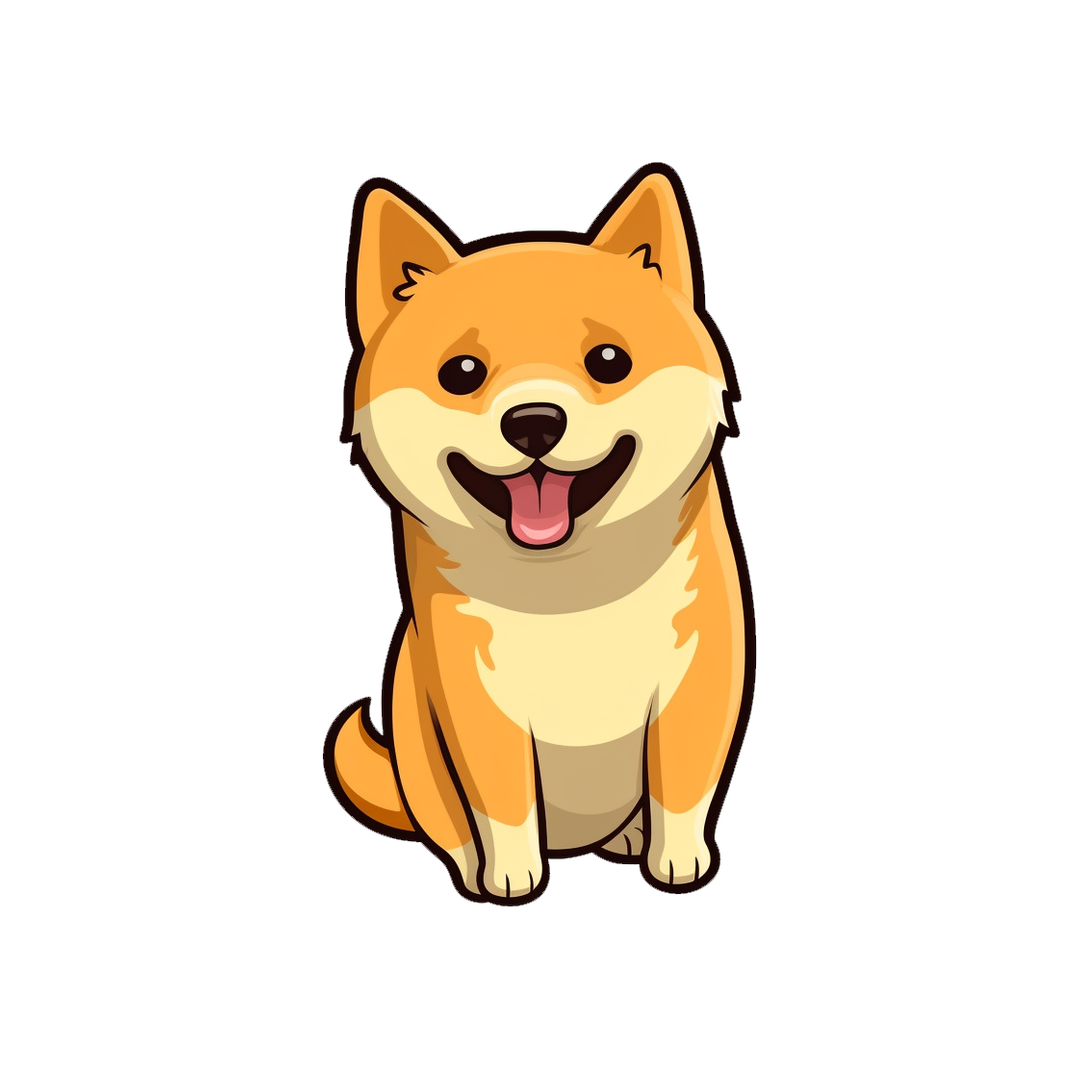 cartoon shiba inu dog sticker