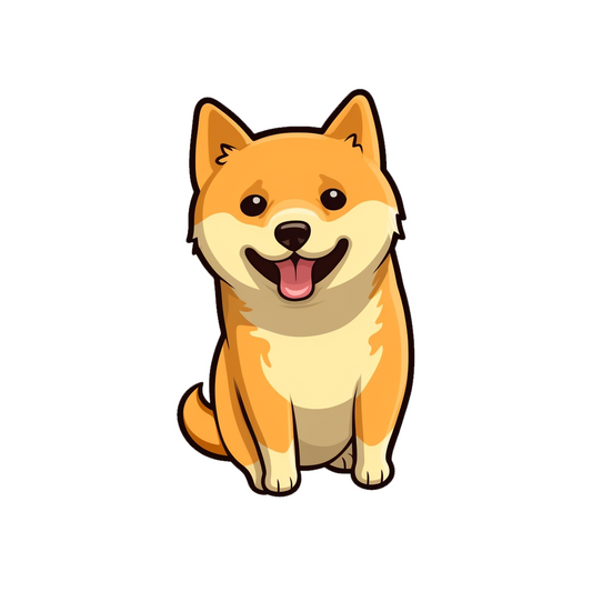 cartoon shiba inu dog sticker