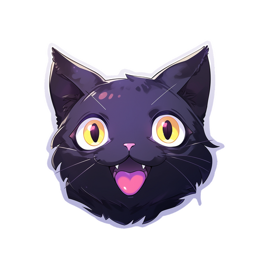 cat head with open mouth sticker