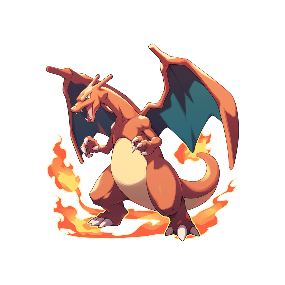 charizard flaming pokemon sticker