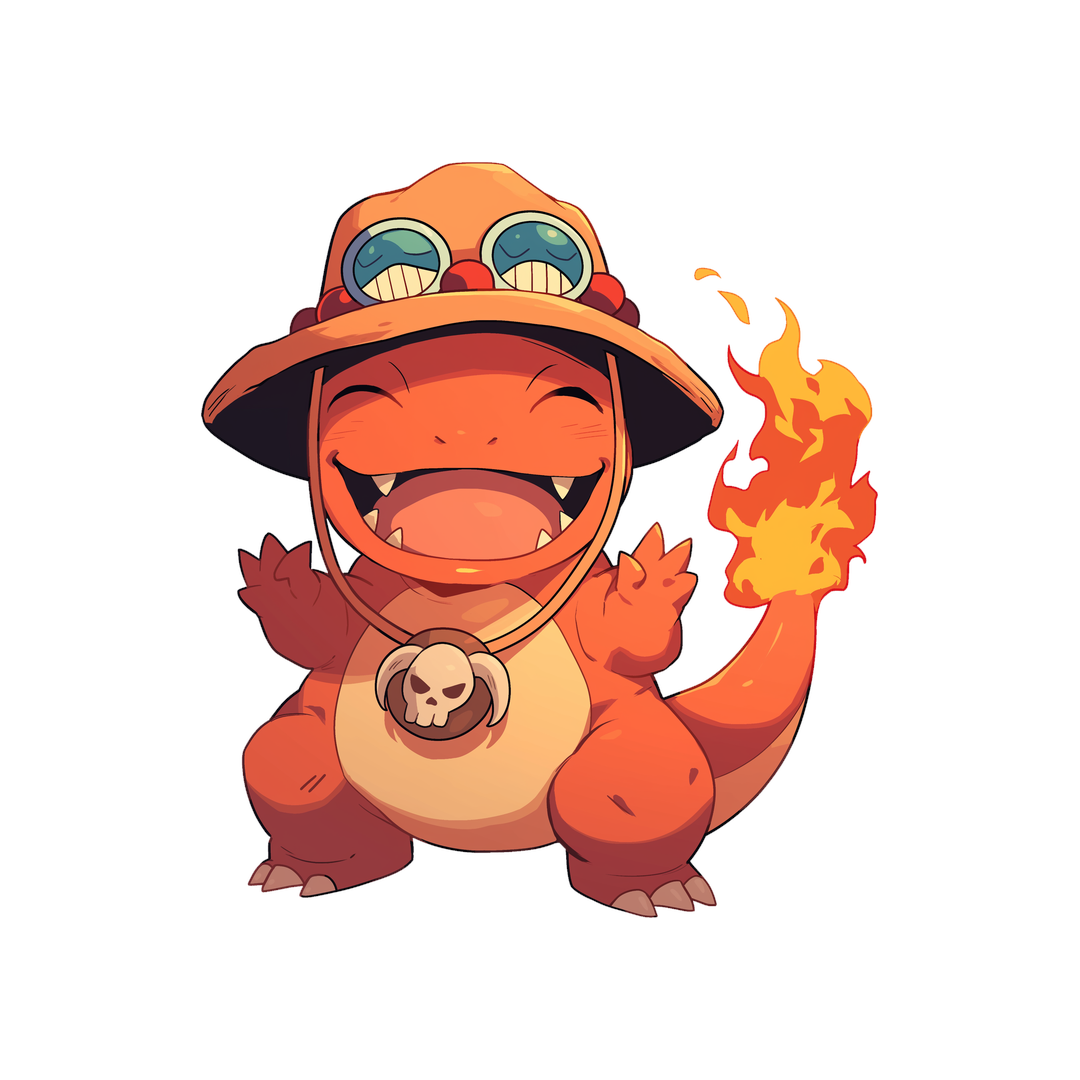 charmander ace hat onepiece sticker