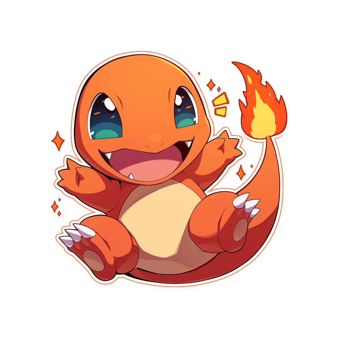 charmander happy jump sticker