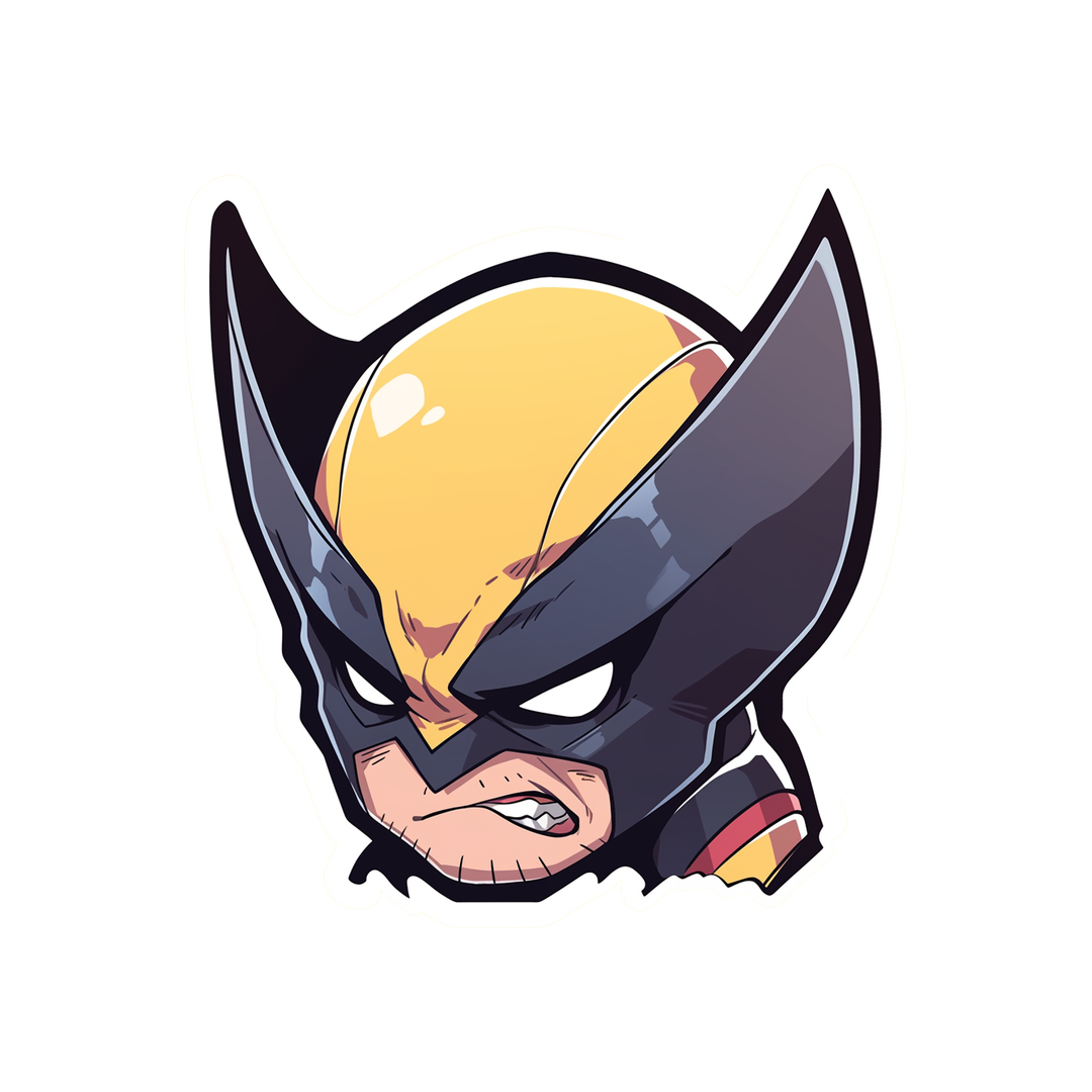 chibi angry wolverine x men sticker
