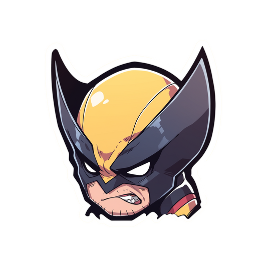 chibi angry wolverine x men sticker