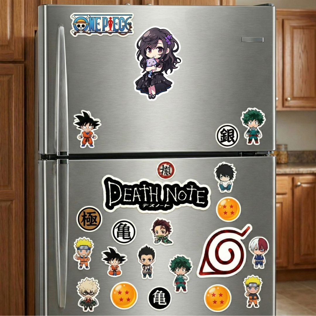 chibi anime girl with toy cat sticker