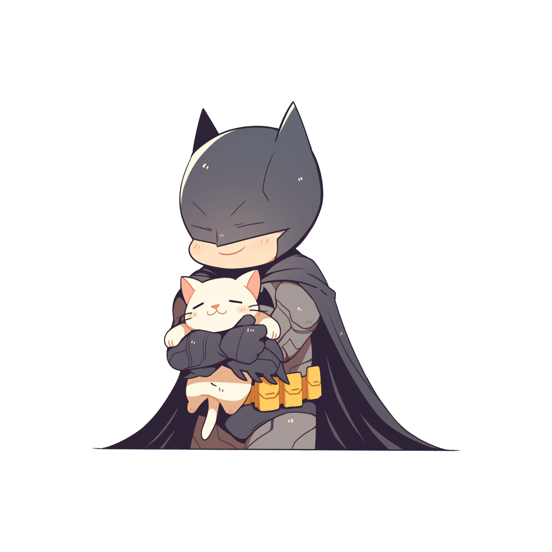 chibi batman cat cozy sticker