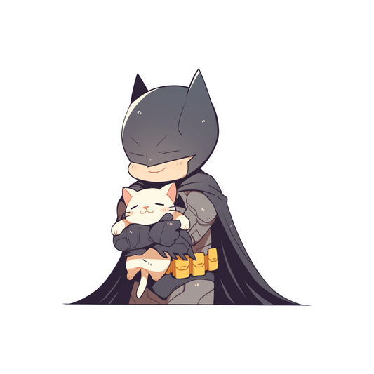 chibi batman cat cozy sticker