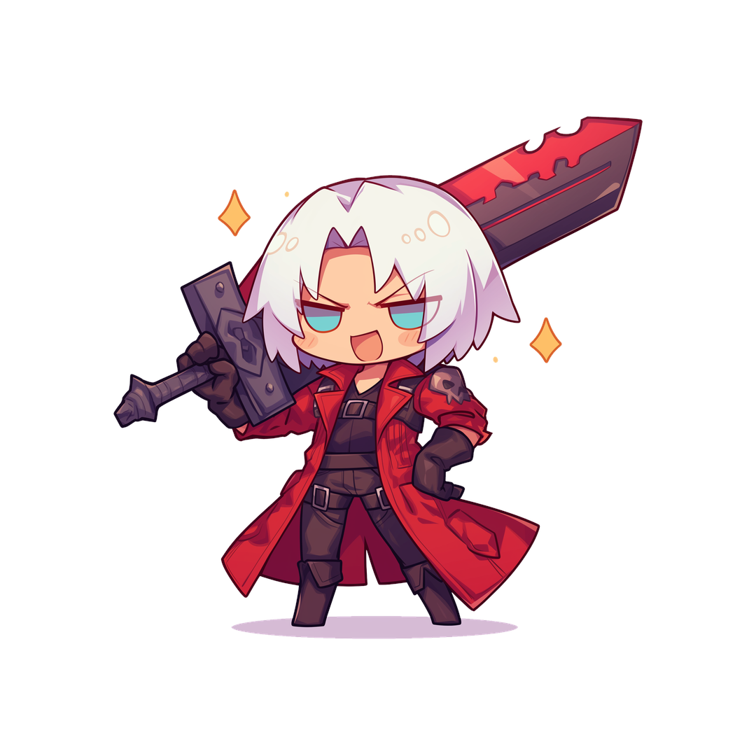 chibi dante red sword sticker
