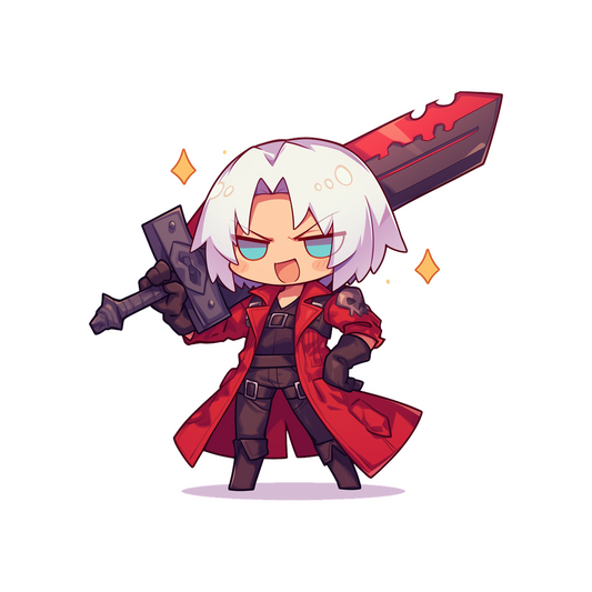 chibi dante red sword sticker