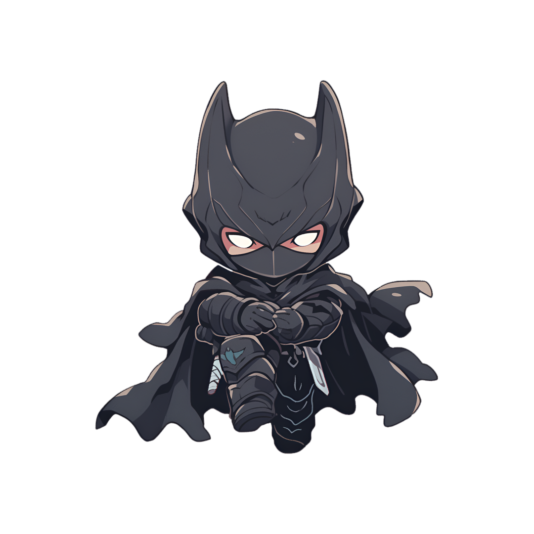 chibi drawn ninja batman sticker