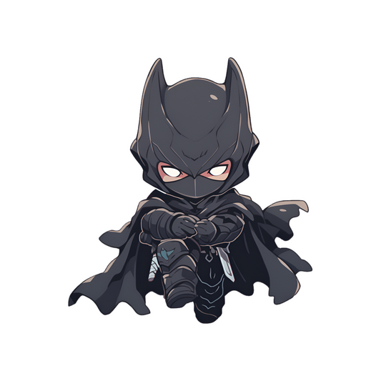 chibi drawn ninja batman sticker