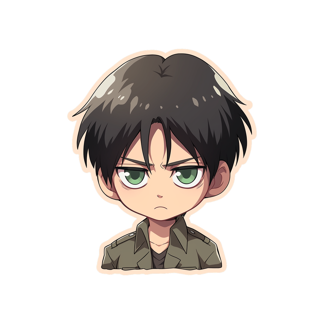 chibi eren yeager child sticker