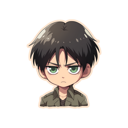 chibi eren yeager child sticker