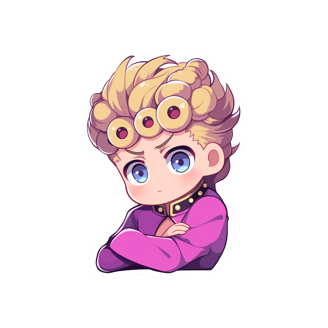 chibi giorno giovanna crossed arms sticker