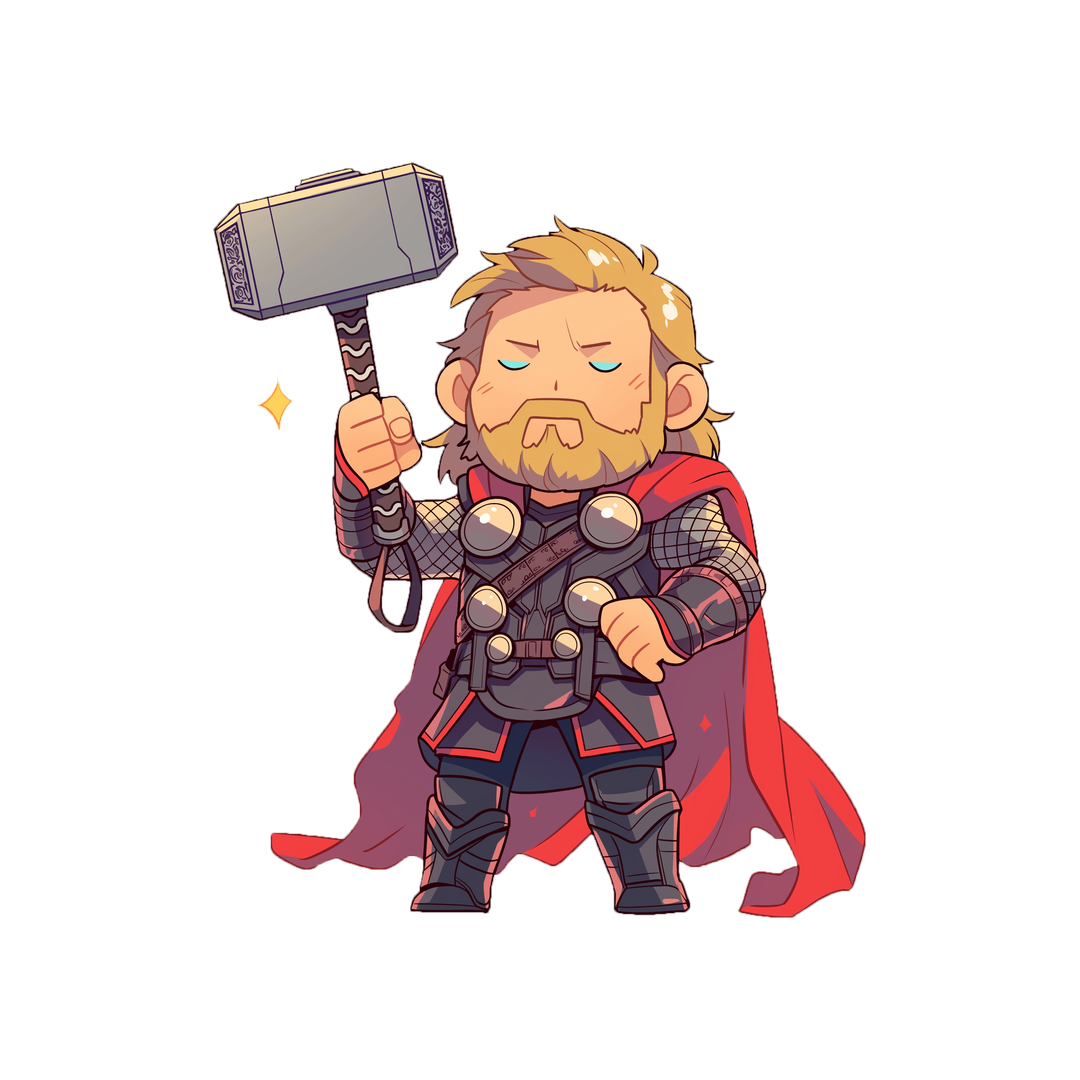 chibi god of thunder thor sticker