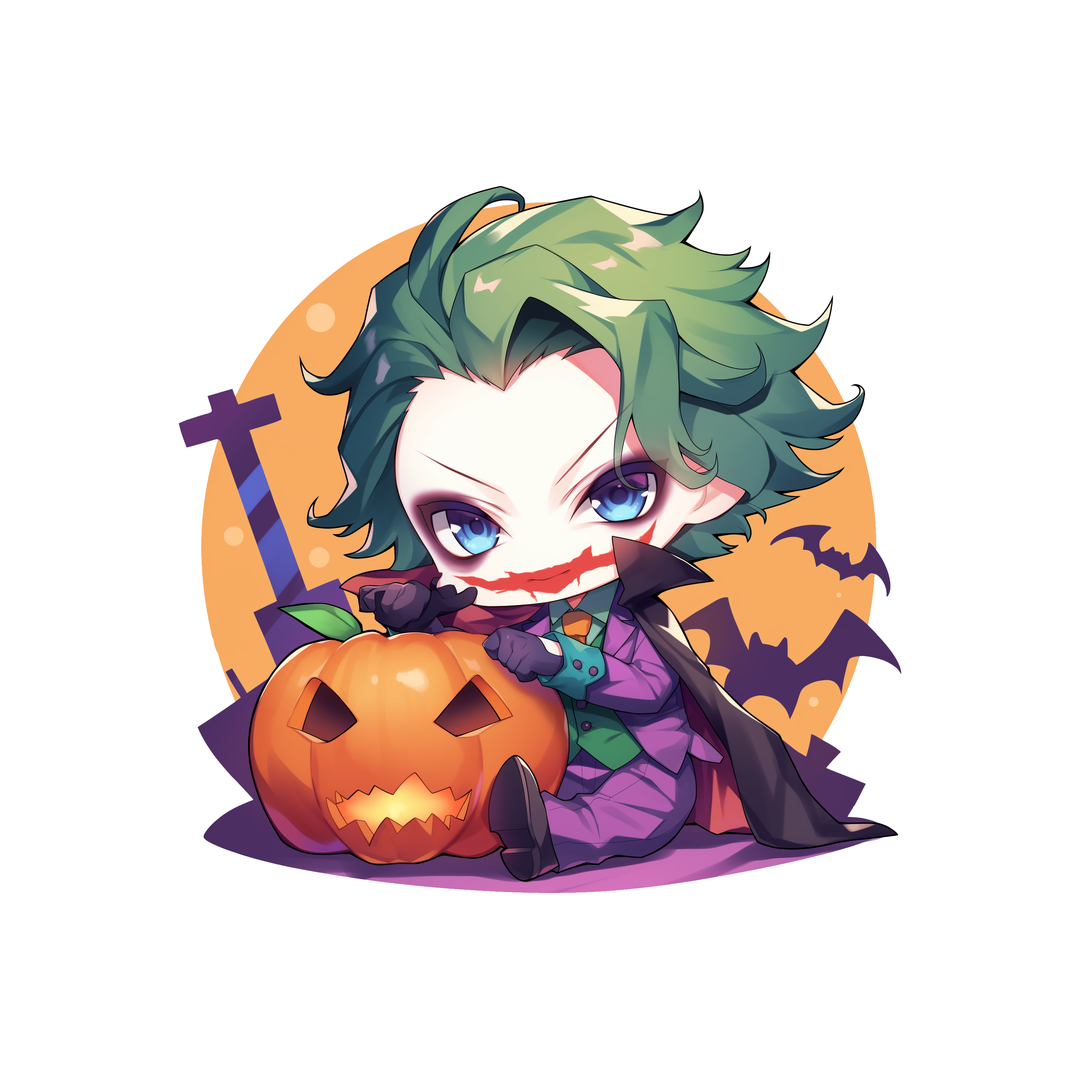 chibi joker halloween sticker