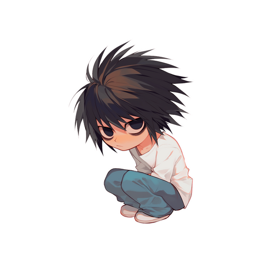 chibi l death note sitting sticker